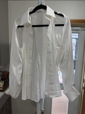 NONchalant Men's White Button-Front Dress Shirt